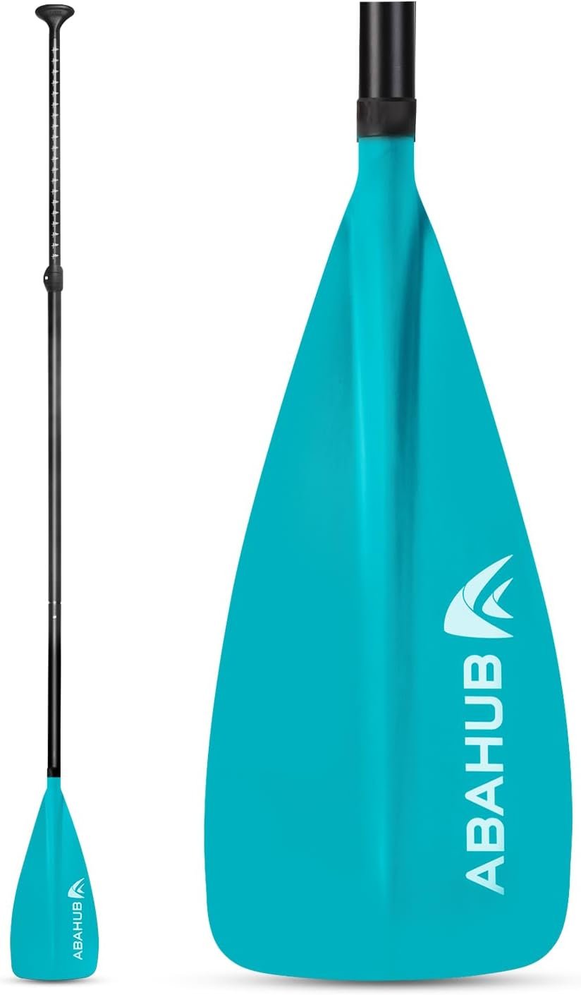 Abahub Kids SUP Paddle — 3 piece adjustable 55 to 70 inch, floating, teal