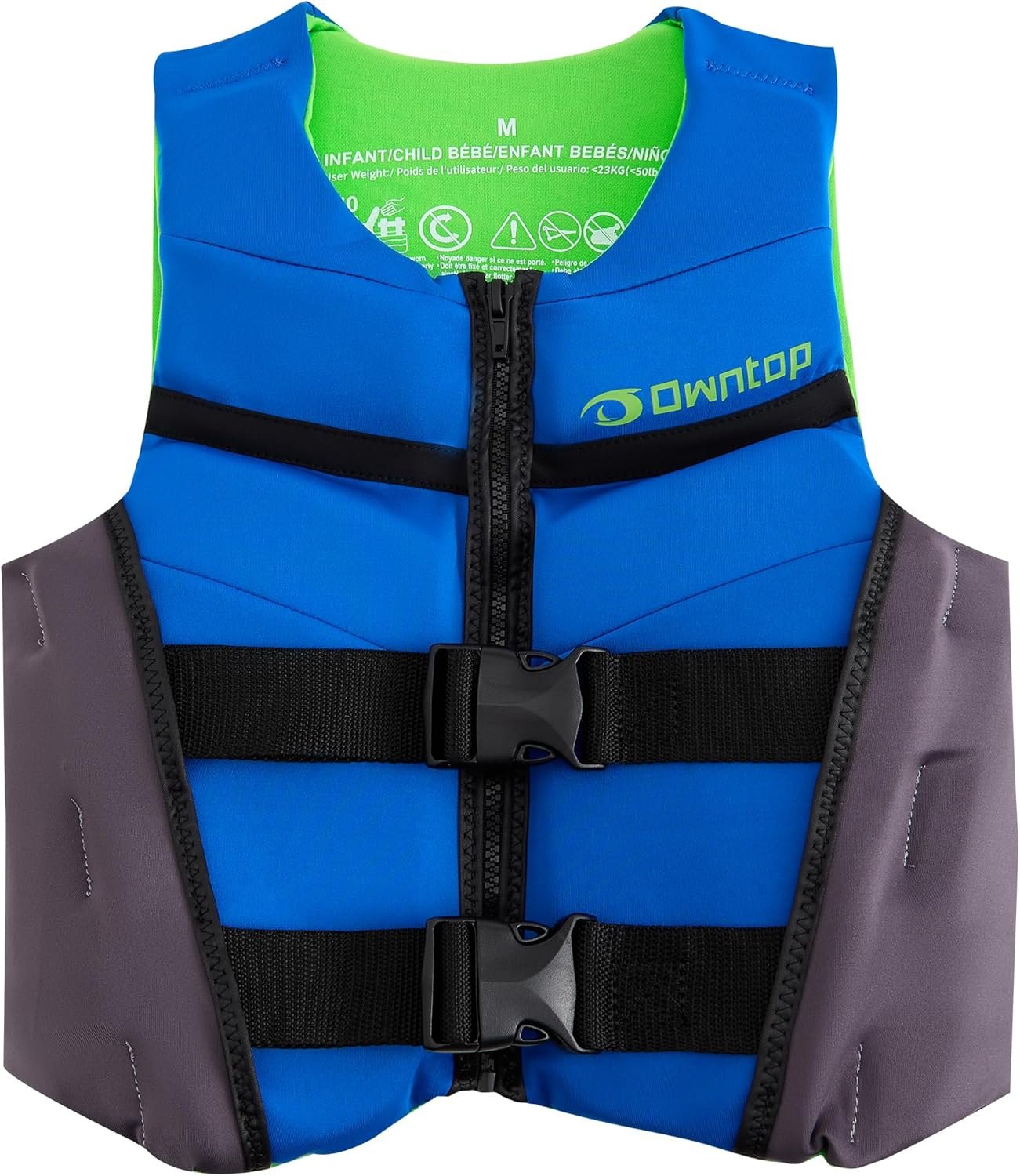 Owntop Junior Swim Vest buoyancy aid for kids paddleboarding — neoprene, dual safety straps
