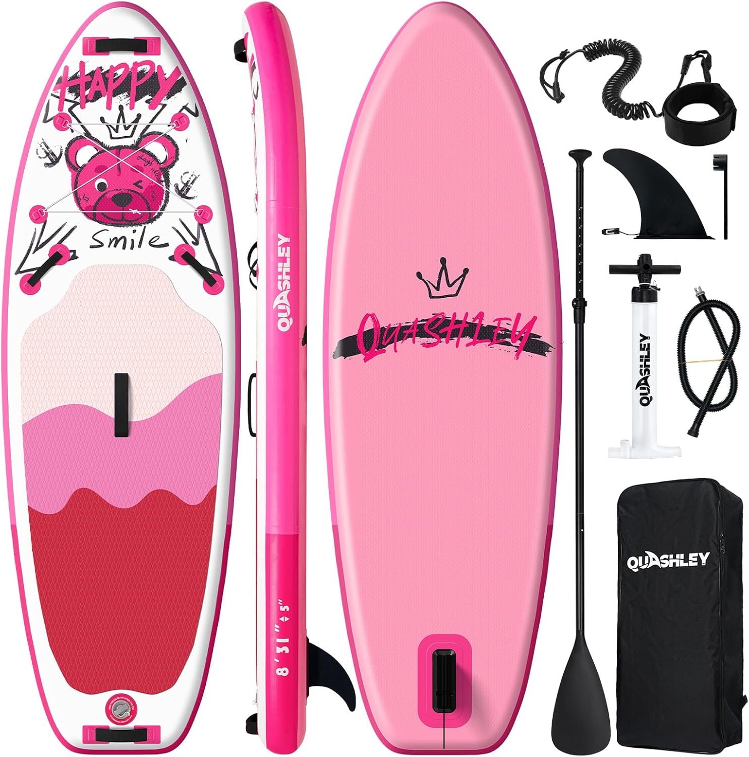 Quashley Kids Inflatable Paddle Board — complete kit with paddle, pump and leash
