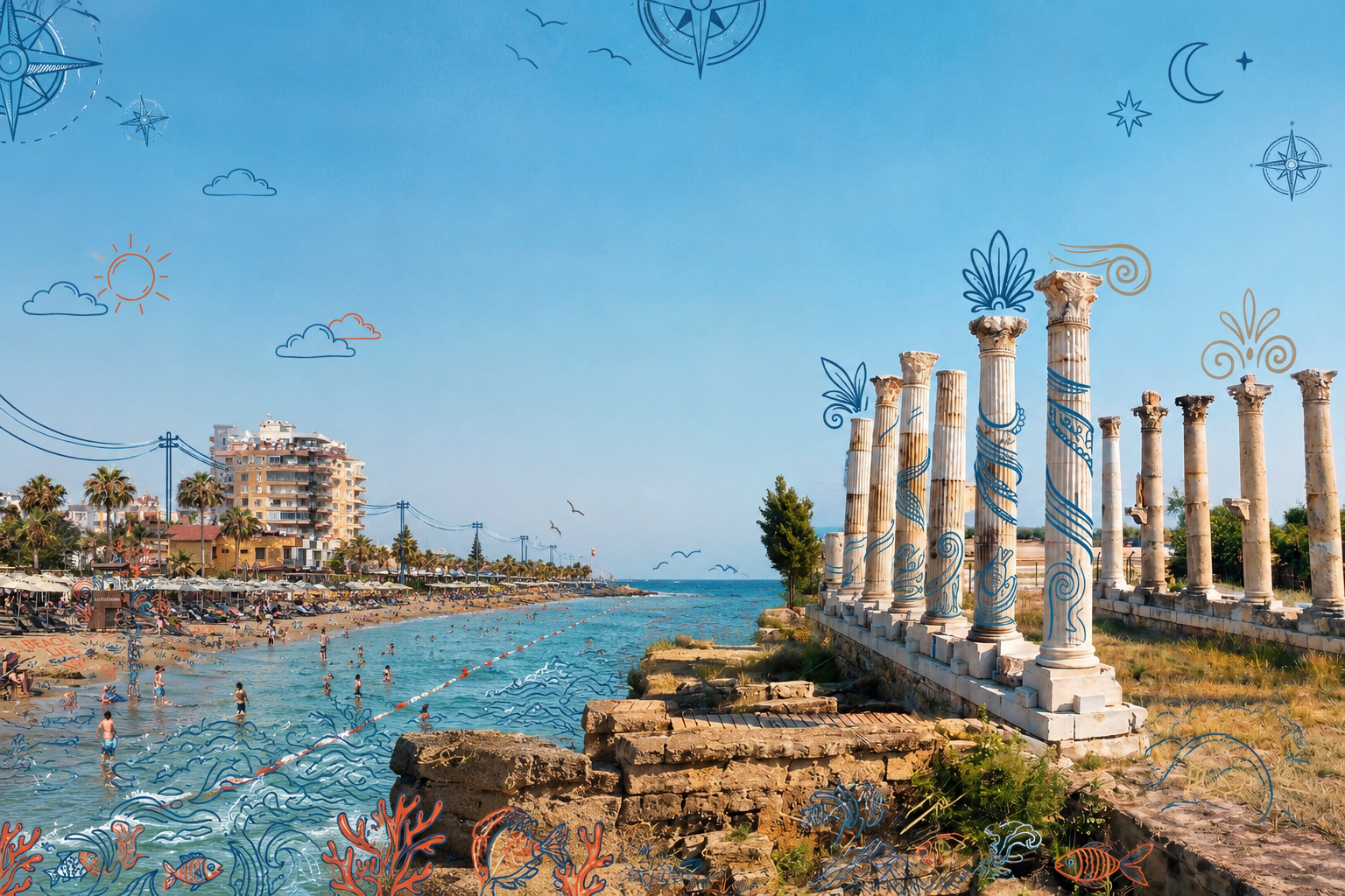 Roman columns at Soli Pompeiopolis, Mersin