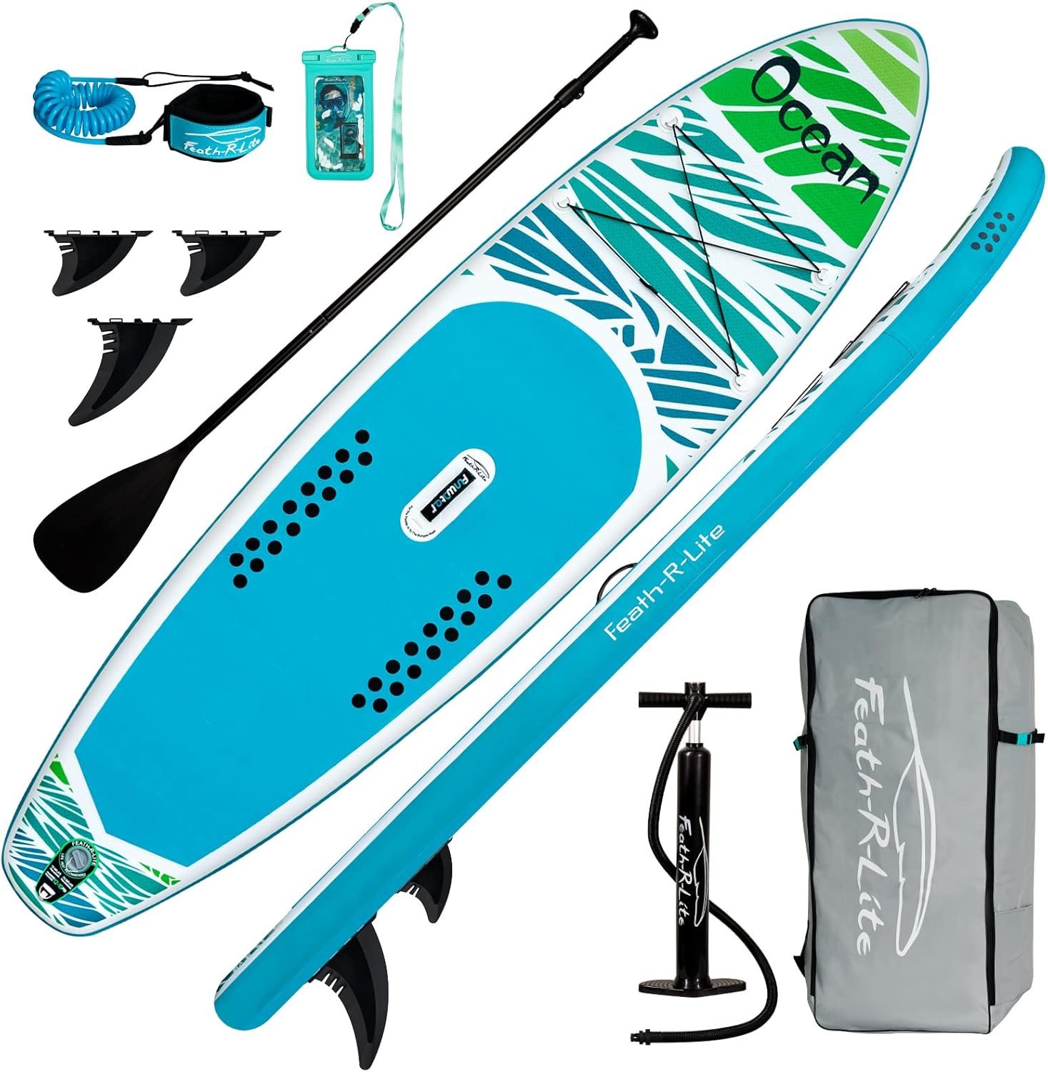 FunWater 11 foot ultra-light inflatable stand up paddle board with anti-slip EVA deck for yoga and cruising