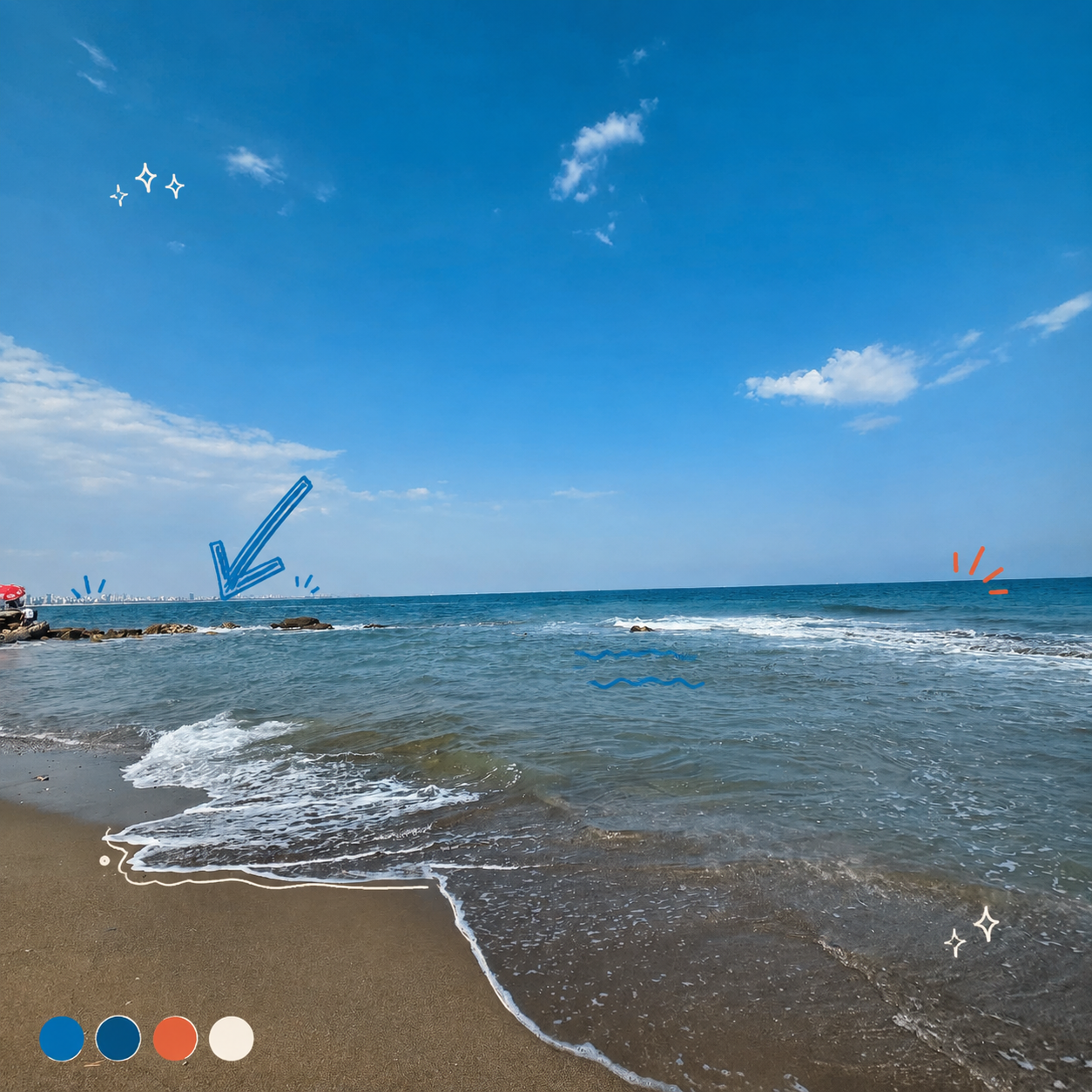 Paddleboarding at Soli Pompeiopolis Rocky shoreline behind the car park at Mezitli with the Mediterranean and distant Mersin skyline