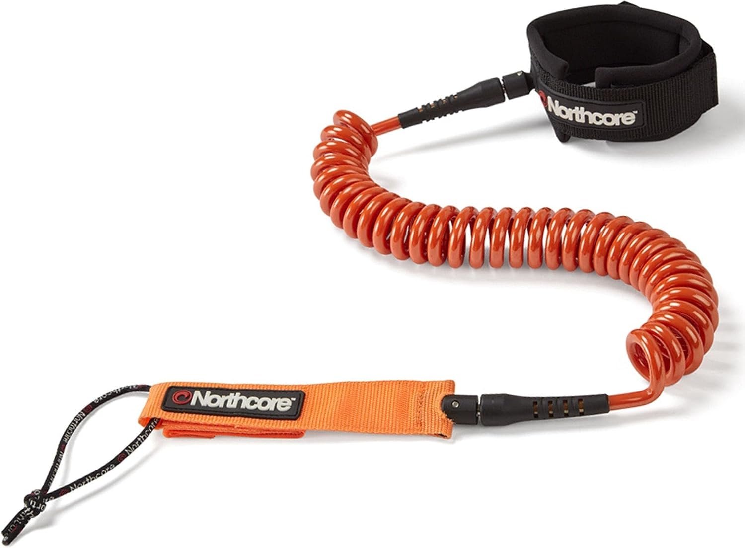 Northcore 10ft coiled SUP leash in orange