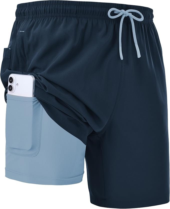 What to Wear Paddleboarding Quick-dry 2-in-1 board shorts with compression liner