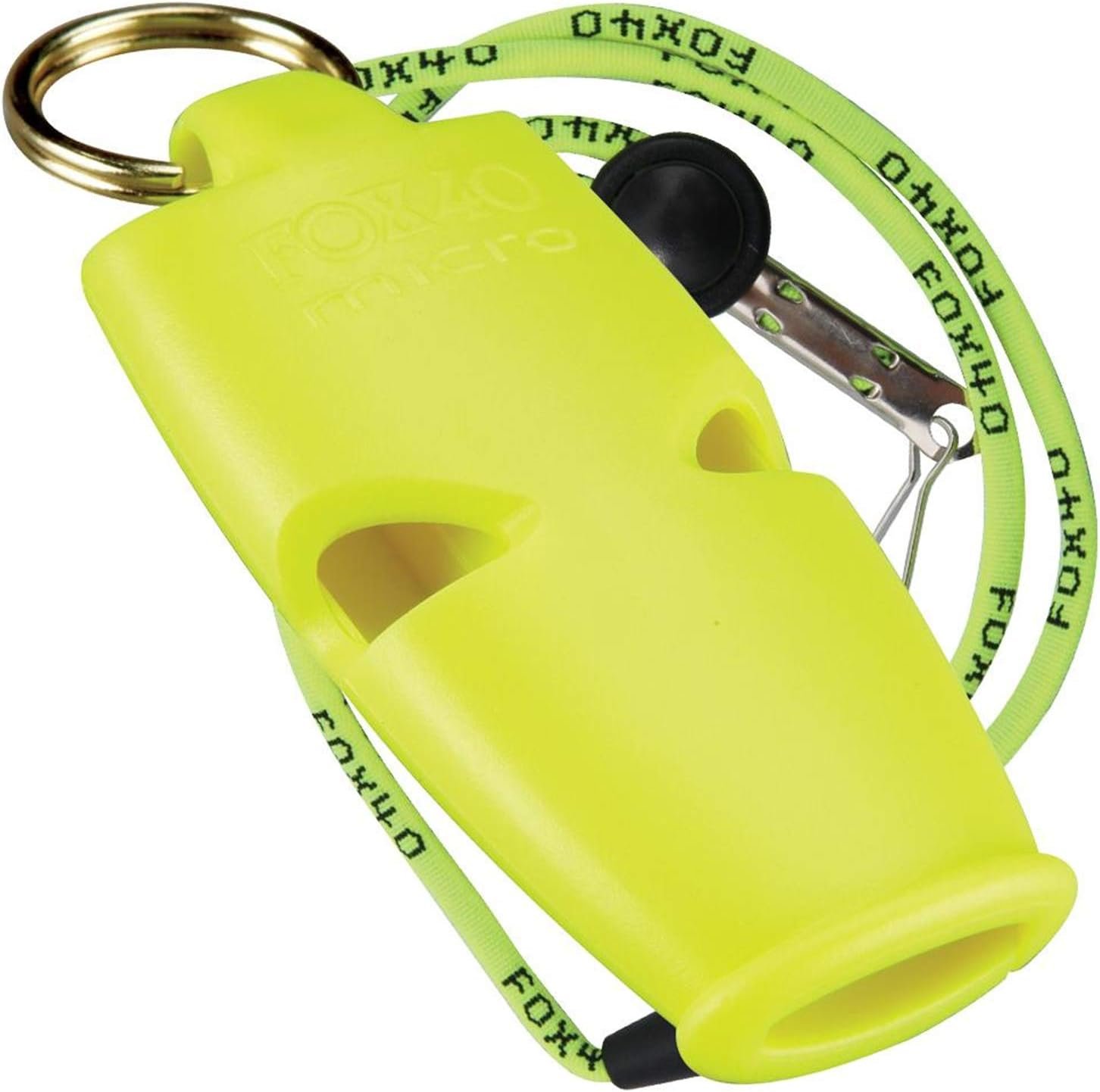 Fox 40 Micro pealess safety whistle with breakaway lanyard
