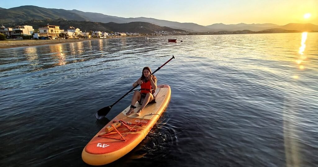 Deniz paddling at sunrise, the best window before the wind builds