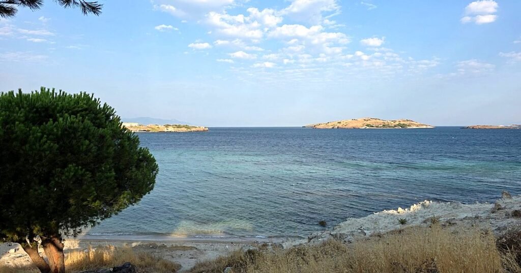 A calm, sheltered bay with shallow water on the Turkish Aegean